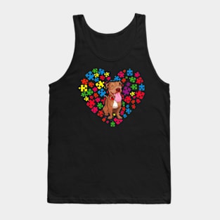 Pet Pitbull Autism Awareness Months For Dog Mom And Dad Tank Top